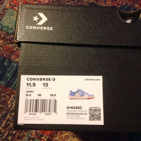 Converse Men's Pro Blaze Classic White & Blue Leather & Suede Sneakers-11.5 -NIB - Picture 9 of 10